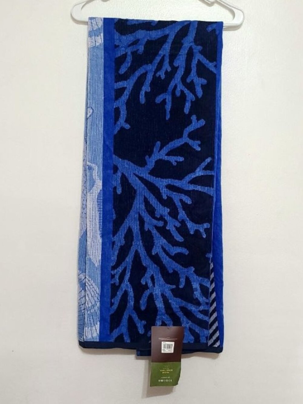 Blue Coral Velour Beach Towel